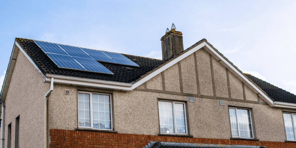 a UK home with solar panels
